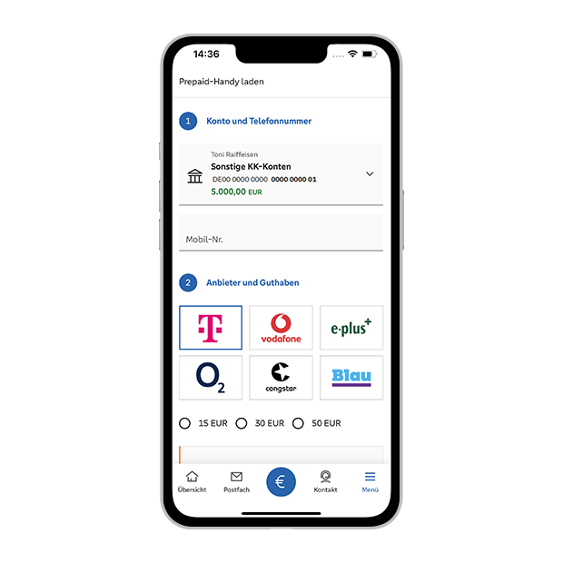 Ansicht in der VR Banking App