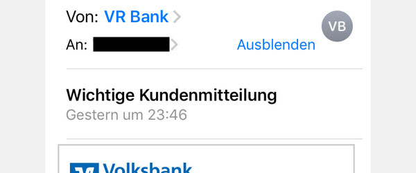 Phishing-Mail Identitätsprüfung