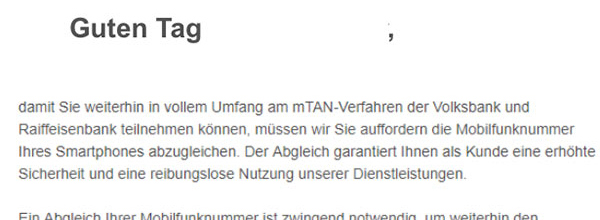 Phishing-Mail sicheres Online-Banking