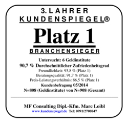3. Lahrer Kundenspiegel - Platz 1 Branchensieger