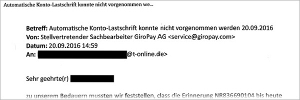 Phishing-Mail giropay