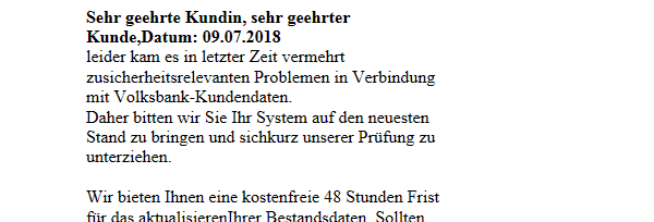 Phishing-Mail Identitätsüberprüfung