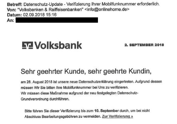 Phishing-Mail Identitätsprüfung