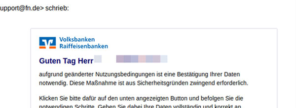 Phishing-Mail sicheres Online-Banking