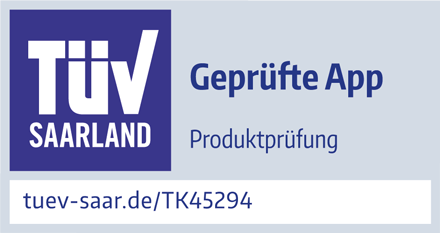 Siegel des TÜV Saarlands für die VR SecureGo plus
