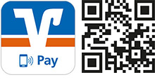 Grafik: Mobiles Bezahlen – QR-Code zum Download der Pay App
